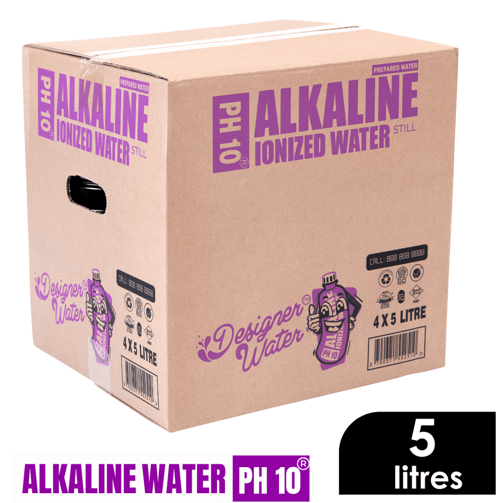 Designer Water PH10 Alkaline Ionized Water – 4 x 5L